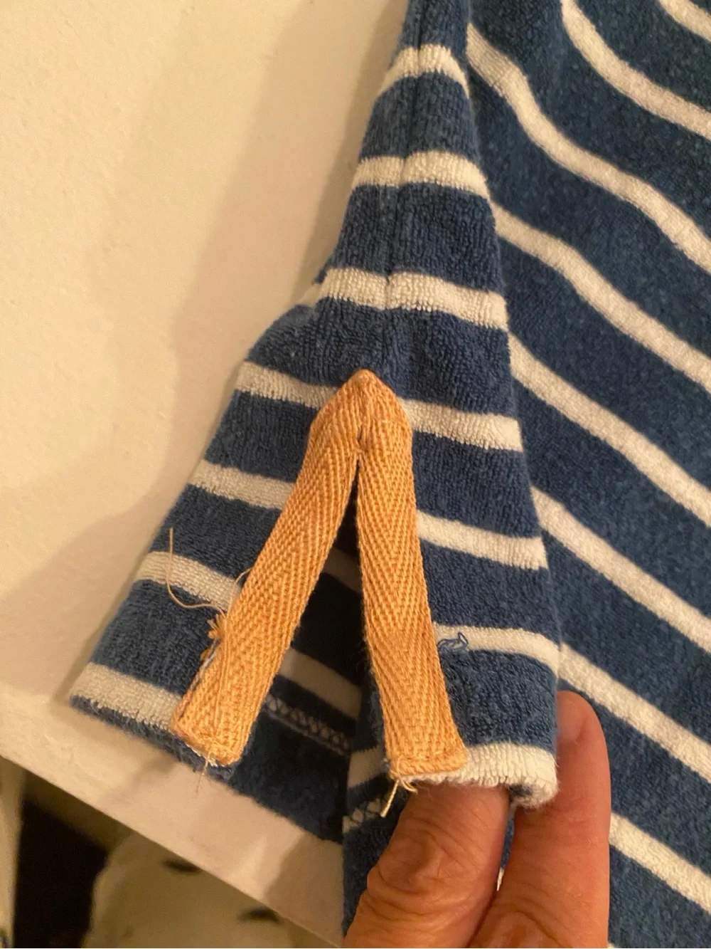 Caribbean Joe Kids Navy White Striped Terry Hooded Beach Cover-Up 2T